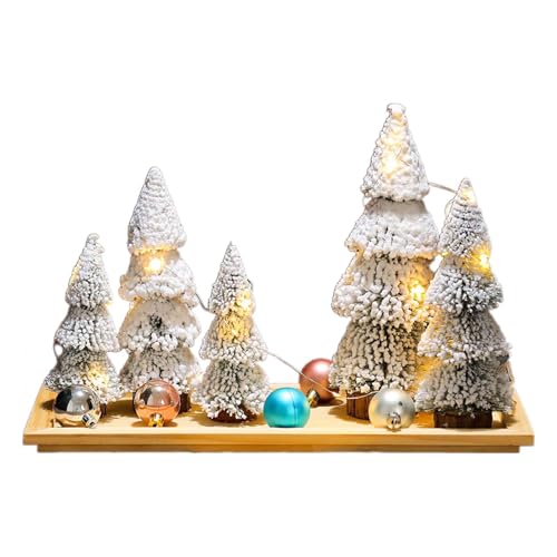 THINCAN Árbol de Navidad Iluminado Mesa Decorativa Árbol de Navidad Con Bolas Inastillables Hotel Mall Decoración de mostrador