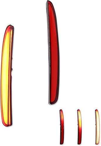 GTINTHEBOX Luces reflectoras de parachoques LED de lente roja, faros antiniebla traseros para Honda Civic Hatchback 2017 en adelante, Type-R o SI 4