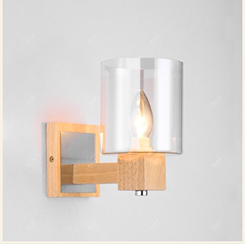 Preisvergleich Produktbild Wandleuchte Moderne Minimalist Schlafzimmer Nachttischlampe Warm und kreative Persönlichkeit Gang beleuchtet Massivholz-Art LED-Lampen