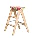 BXL Stołek, dom stylowa prostota składany stołek drabina z matą dwuzadaniowa drabina trzystopniowa, brzoza, 3 styl stołek (kolor: Kolor drewna, rozmiar: 2, kolor drewna, 1#