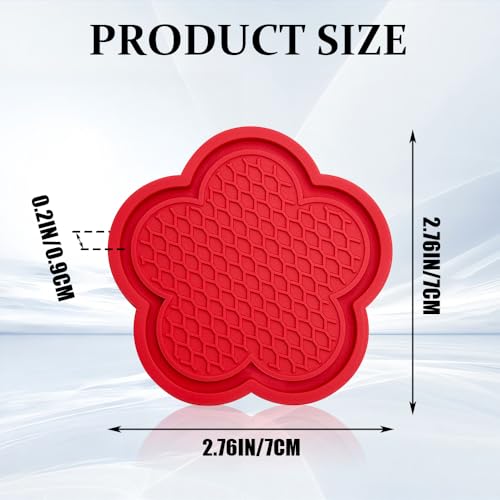 4 piezas porta vasos para carro con diseño floral rojo miniatura 2
