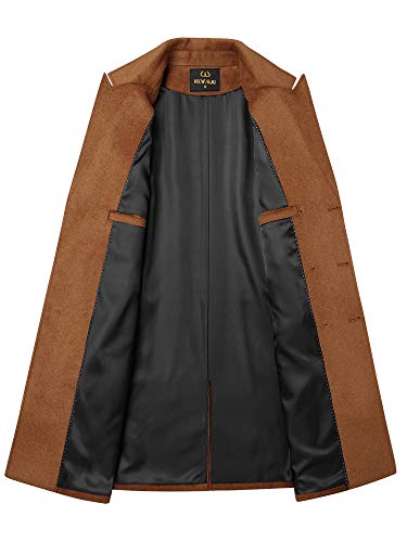 Image of Men's Premium Wool Blend Double Breasted Long Pea Coat