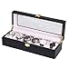 Produktbild Asvert Uhrenbox für 6 Uhren mit Glasanzeige Oberseite Uhrenkasten Uhrenschatulle elegantes Aussehen Schaubox Schmuck Boxen Aufbewahrungsboxen Display Boxen, Schwarz