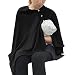 Nursing Cover Poncho for Breastfeeding Adjustable Knitted Scarf with Button Closure for Privacy Feeding Covering Breathable Soft Shawl,Black
