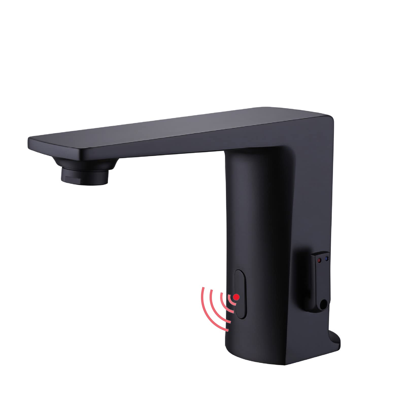 Grifo de baño con sensor automático negro para lavabo moderno 7