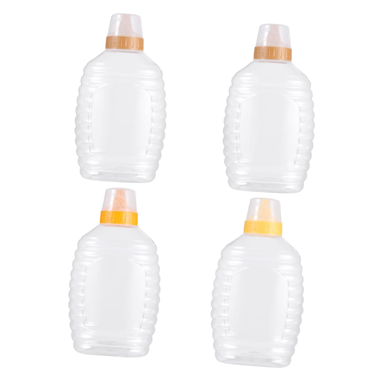 BRIGHTFUFU Honey Container Dipper Bee Jars Food Storage Jars Lids Honey Bottle for Jam Sauce Oil Ketchup Random Color