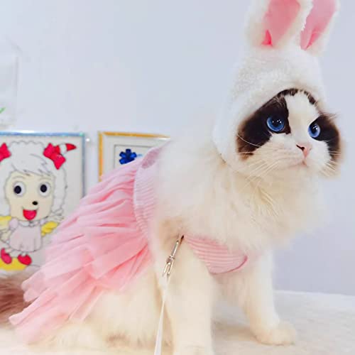 Vanvene Pet Dog Dresses, Striped Mesh Puppy Dog Vest Tutu Princess Dress Skirt With Bowknot For Small Breed Dogs Cats Doggy Apparel Supplies(Pink L) #TOP3