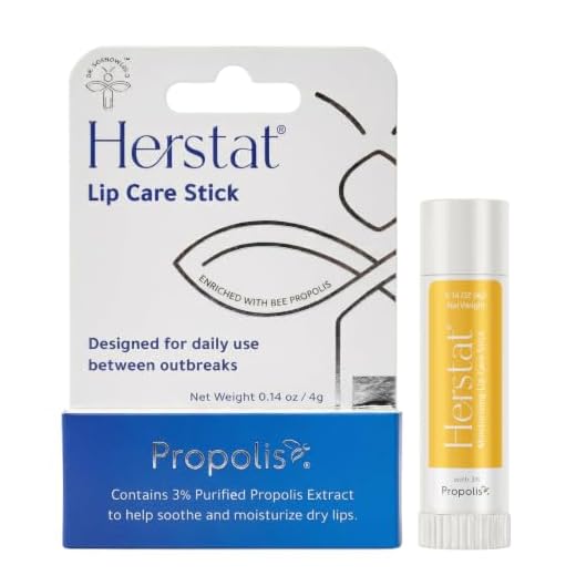 Herstat Daily Lip Balm | Use Between Cold Sore Outbreaks | 3% Propolis | Softens, Hydrates Coldsore Prone Lips