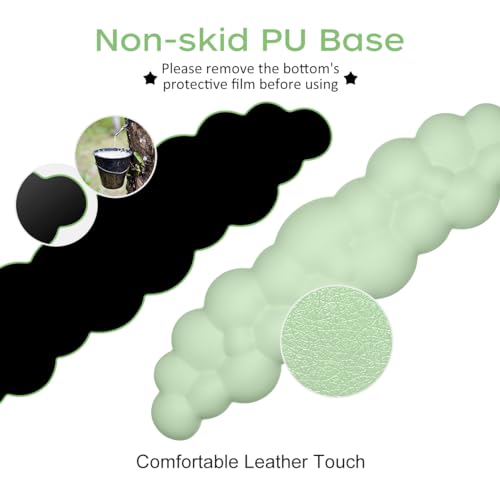 Image of JIKIOU Upgrade Leather Cloud Wrist Rest for Keyboard and Mouse & Cup Pad | Wish Gift-Cute Cloud Shape, Comfortable and don't Irritate to Skin, Non-Slip PU Base,Soft Memory Foam filled for Pain Relief
