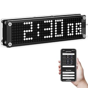 WiFi Clock with NTP Sync, LED Table Clock WiFi with Seconds Display,Custom NTP Address, Disable Leading Zero, Adjustable Brightness,Perfect Desk Gadget