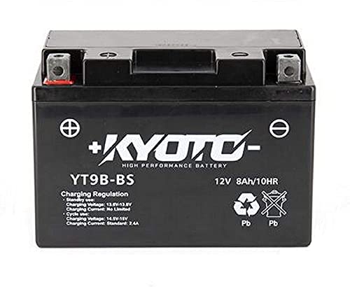 Batteria moto Kyoto SLA YT9B-BS compatibile con Yamaha MT-03 660 2006-2010 - Pronta all'uso - 12V 8Ah - 150 x 70 x 105 mm