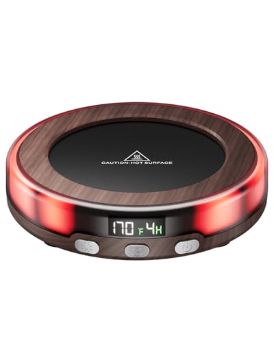 Gaiatop Coffee Mug Warmer for Desk, 3 Temp Settings, 2-9Hrs Timer, 3 Colorful Romantic Atmosphere...