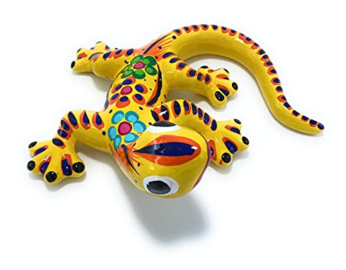 Ioc Handmade Ceramic Big Green Gecko - Ideal For Patio And Lawn Decor - Perfect Home Decoration Accessories Made By Hand By Crafty Artisans. Great Decor For Gift Porch And Patio (Yellow) #TOP3