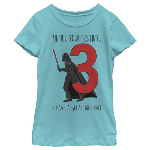 T-shirt Star Wars fille manches courtes coton haut anniversaire bleu Tahiti taille XS enfant
