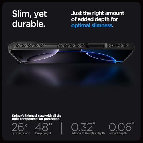 Spigen Capa Liquid Air projetada para iPhone 16 Pro Max [não compatível com MagSafe], [proteção de n