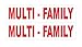 2 - 6x24 Multi Family Real Estate Rider Sign Red Double Sided