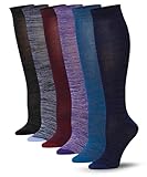 Size: Women Sock Size: 9-11; Fits Shoe Size: 6-9, ensuring a great fit for most women's feet. Package: Each package includes a set of 6 pairs of these stylish knee-high socks, providing you with multiple options to complete your outfits. Design: Thes...