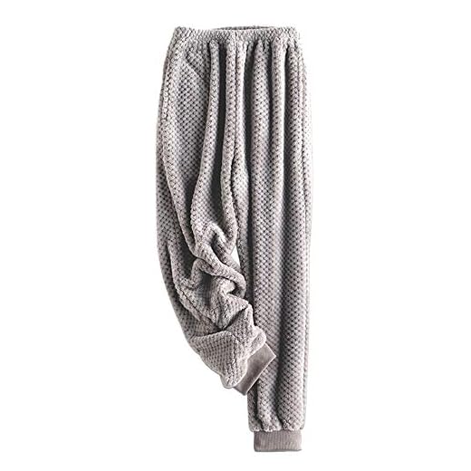 Herr Pjs-underdelar Supermjuk Micro Fleece Flanell Pyjamasbyxor Hembyxor Fickor Långa,Gray b,L