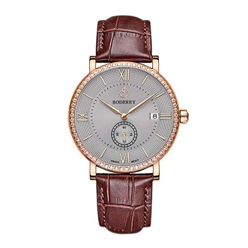 Boderry Reloj de pulsera analógico de cuarzo sui