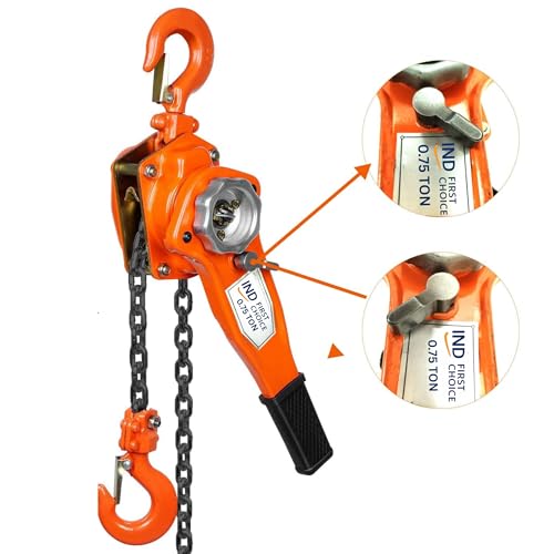 Image of IND Ratchet Lever Hoist /Manual Hand Chain Hoist - 0.75 Ton (750 kg) Load Capacity, 1.5 Meter Lift, 6 mm G80 Chain, Heavy-Duty Industrial Hoist.