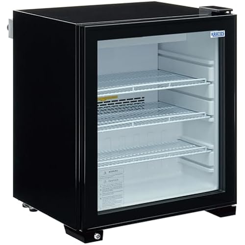 Kratos Commecial Countertop Merchandising Freezer | Compact 4 Shelf Glass Door Countertop Display Freezer | 2.97 Cubic Ft. Capacity |110V | Black (69K-928)