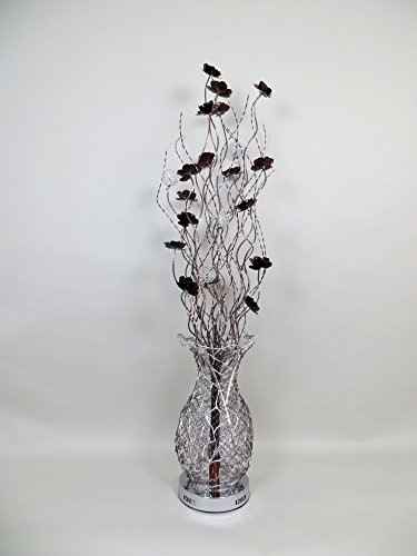 Passion Coffee Copper Brown Wire Metal Aluminium Floral Flower Floor Standing Standard Lamp