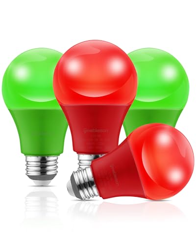Ampoule LED GOEBLESON rouge-vert 9W, pack 4, E26
