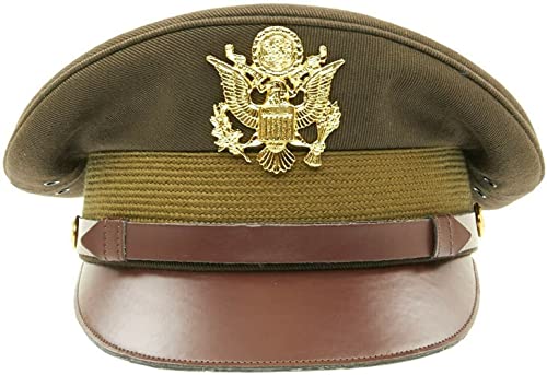 U.s. Wwii Officer Visor Crusher Cap: Winter (Od Green), 7 1/4 #TOP1
