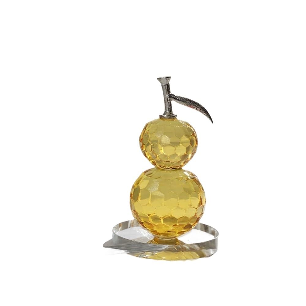 Huffa Yellow Crystal Gourd Ornaments For Living Room Study Wine Cabinet Decor