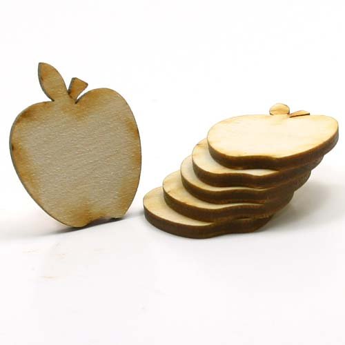 Mylittlewoodshop Package Of 12 - Apple - 1 Inch Wide By 3/4 Inches Tall And 1/8 Inch Thick Unfinished Wood (Lc-Appl01-12) #TOP1