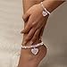 MIFYNN Heart Ankle Bracelets for Women Rhinestone Tennis Chain Love Heart Ankle Silver Foot Chain Crystal Anklet Beach Jewelry Adjustable 21+6cm (Silver3)