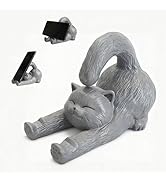 FURUBETA Cute Phone Stand for Desk Decor, Gray Cat Cell Phone Holder, Stable iPad Stand for Desk,...
