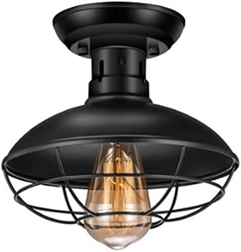 Lampes suspendues lanterne en fer noir de style ferme rustique pour foyer