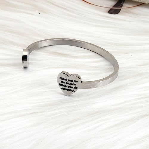Image of SEIRAA Dog Lovers Paw Print Cuff Bangle Thank You for The Unseen Things You Do Everyday Vet Tech Student Gifts Veterinary Technician Appreciation Jewelry