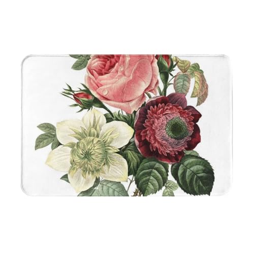 Felpudo para La Entrada Illustration Haute Résolution D'Un Bouquet De Fleurs Felpudo Exterior Absorbente Microfibra Alfombra Limpia, para Salon, Pasillo, Bañera, 40x60cm