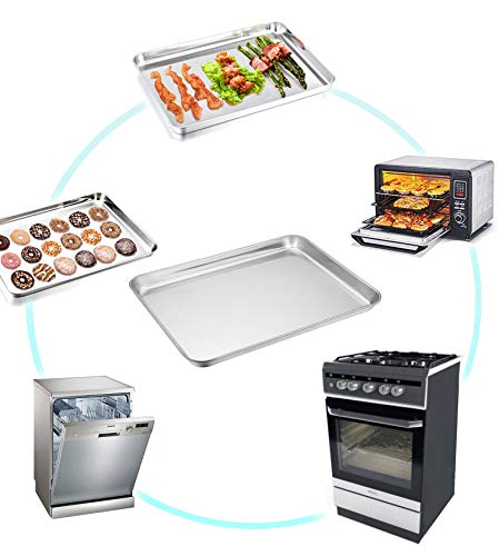 Teamfar Baking Sheet With Rack Set, Stainless Steel Cookie Sheet Baking Pans With Cooling Rack, Non Toxic & Healthy, Rust Free & Heavy Duty, Mirror Finish & Easy Clean, Dishwasher Safe - 6 Pieces #TOP4