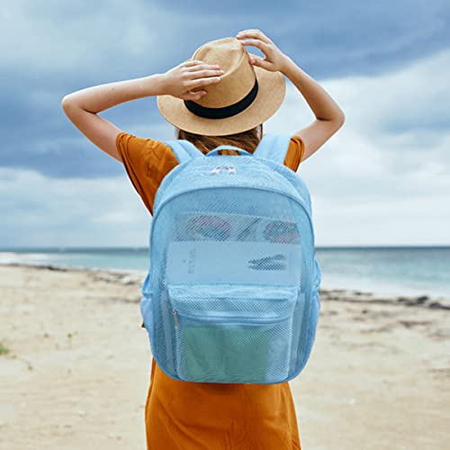 COVAX Heavy Duty Mesh Backpack, See Through, Blue - image 8