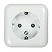 Produktbild Heitronic Aufputz Schutzkontakt Steckdose 1-fach polarweiß, mit Bodenplatte