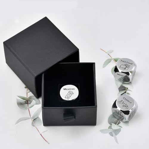 Stocking Stuffers for Adults – Hilarious Steel Food Decision Dice & Funny Gifts for Him Her