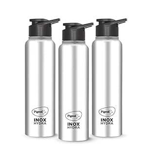 Pigeon Inox Hydra 700 ml Sipper (Pack of 3, Black, Steel/Chrome, Steel)