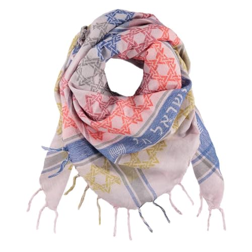 Sudra Jewish Scarf, Multi Color Pink Scarf with Fringes for Men & Women Premium Fabric, Versatile as Neck or Head Scarf
