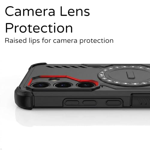 Image of ShieldTech Back Cover Case for Samsung Galaxy S24 FE 5G | 360 Protection Mobile Phone Case | Mag-Safe | Camera Protection | Samsung Galaxy S 24 FE Back Cover | Samsung Galaxy S24FE 5+G - Black TPU+PC