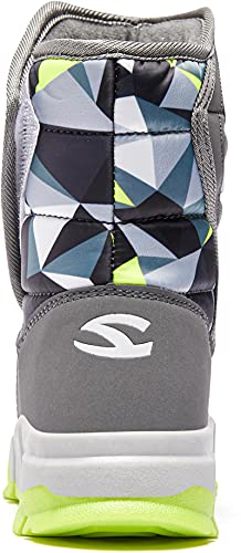 GUBARUN Boys Girls Snow Boots Winter Non-Slip Cold Weather Shoes(Toddler 10-Grey/Green)
