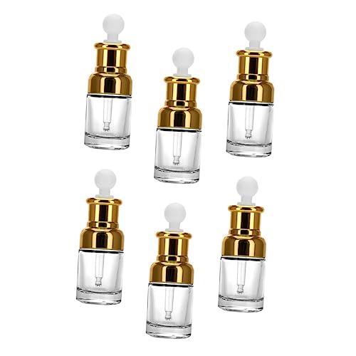 GALPADA 6pcs Essential Oil Dropper Bottles Empty Perfume Glass Bottles Dispenser Refillable for Travel Beauty