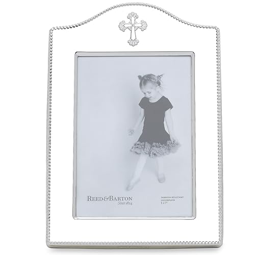 Reed & Barton Abbey Cross Silverplate 5x7 Picture Frame - image 1