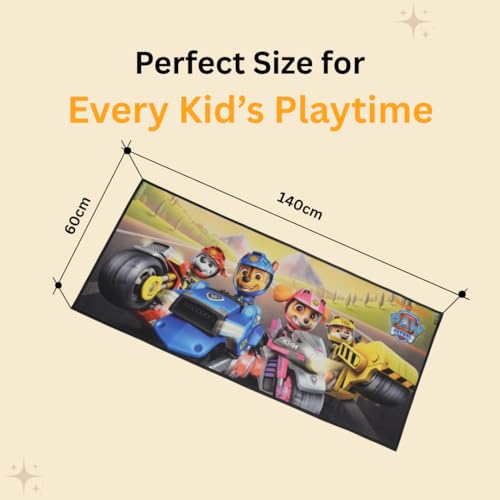 Image of Athom Living Paw Patrol (Yellow) Runner Carpet 2x4.5 Ft, Soft Printed Mat with Anti-Skid Backing, Durable Washable Runner for Kids Bedroom, Play Area & Playroom Decor