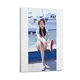 汎用 L马场富美加女優のセクシーな油絵ポスター ポスター 装飾画 キャンバス ウォールアート リビングルーム ベッドルーム 絵画 フレームスタイル 24x36インチ(60x90cm)