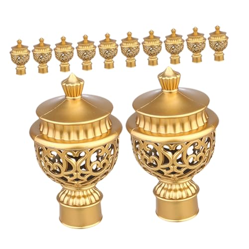 OSOLADY 12pcs Modern Curtain Rod Finials Decorative Roman Pole End Caps Easy to Install Plastic for Drapery Rods