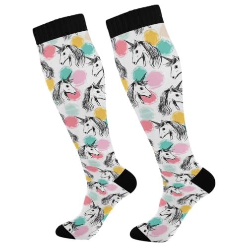Image of Wusikd Pirate Skulls Compression Socks for Women and Men Circulation Cute Long Socks for Athletic Running 1