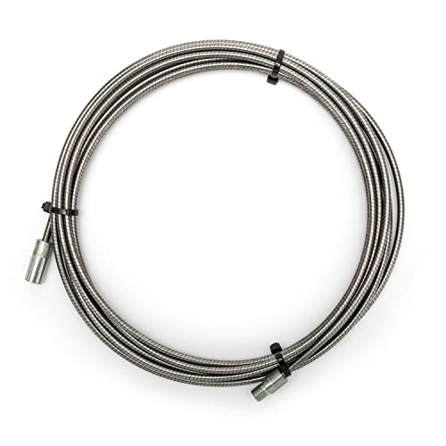 BARETTO Flexible Edelstahlverlängerung für Pelletofen-Reinigungsset, 9 Meter Edelstahlverlängerung für Pelletofen-Reinigung mit 90°-Biegung, geeignet für Pelletöfen mit Kurven